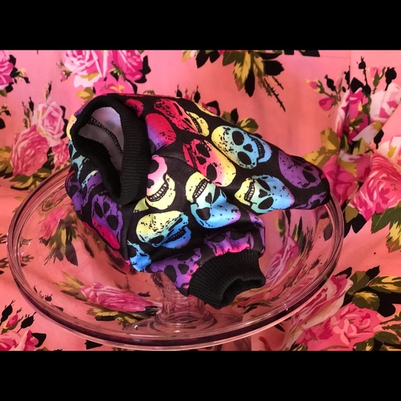 Rainbow 🌈 skull 💀 dog shirt clothes sweatshirt - Picture 6 of 7